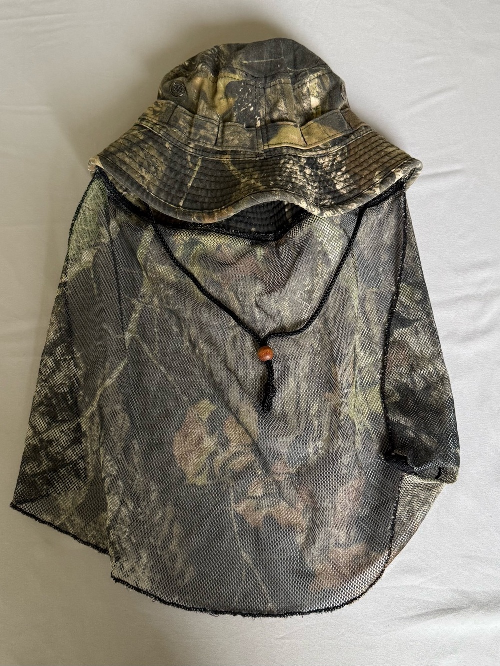 Outdoor Cap Camo Boonie Hat Integrated Mesh Mosquito Neck Shield Netting L/XL